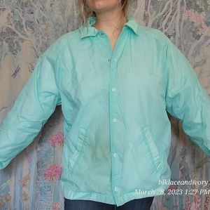 90s vtg Pastel Blue Rain Jacket Size xl 18w
